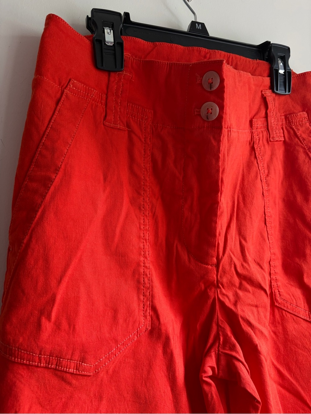 Anthropologie Maeve The Noami Linen Wide-Leg Flare Orange Pants Sz 6 Boho Chic - Picture 2 of 10